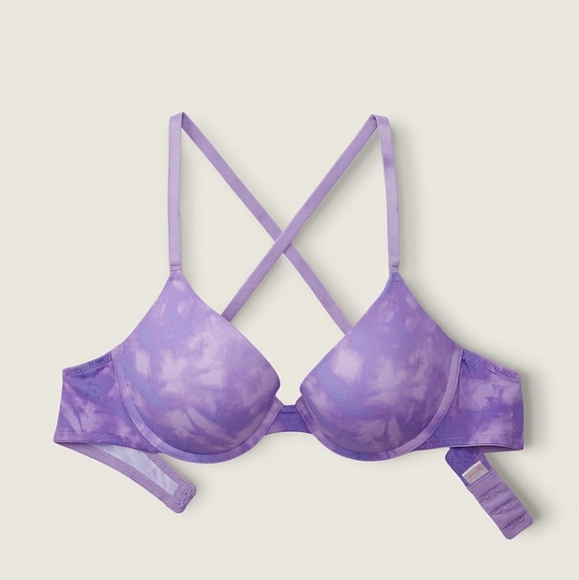 Victoria Secret-2pc Wear Everywhere Push Uo Bra & Panty (Purple Blur)32DD/M - Picture 2 of 8